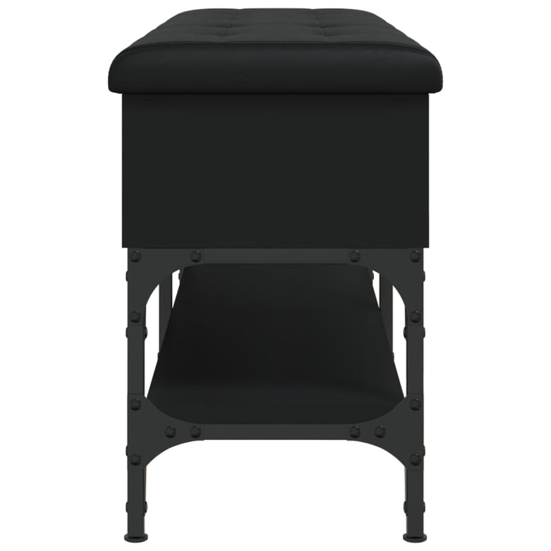 vidaXL fekete szerelt fa cipőtároló pad 102 x 32 x 45 cm