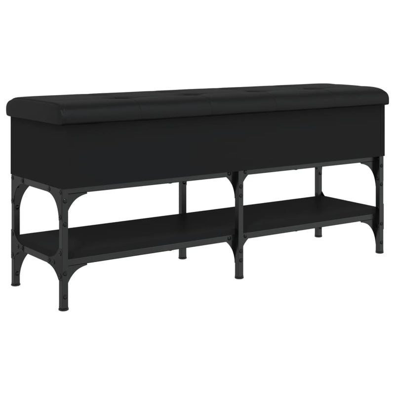 vidaXL fekete szerelt fa cipőtároló pad 102 x 32 x 45 cm
