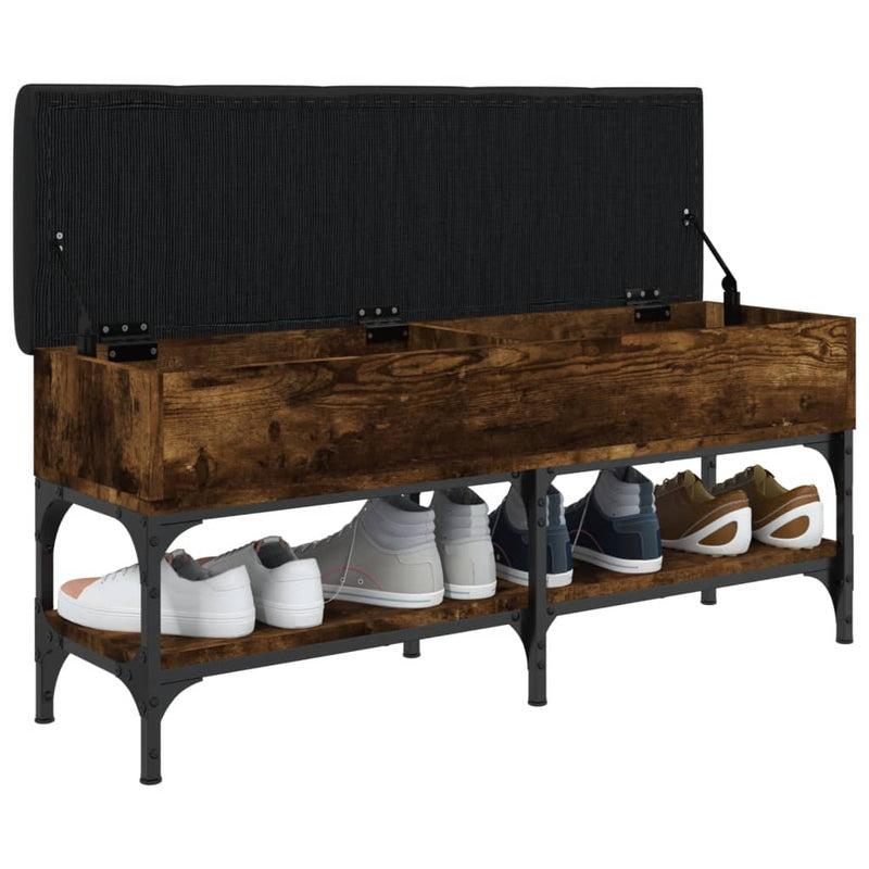 vidaXL füstös tölgy színű szerelt fa cipőpad 102 x 32 x 45 cm