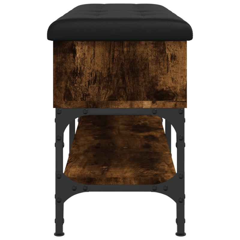 vidaXL füstös tölgy színű szerelt fa cipőpad 102 x 32 x 45 cm