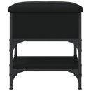 vidaXL fekete szerelt fa cipőtároló pad 42 x 42 x 45 cm