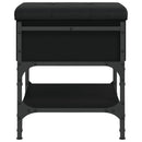 vidaXL fekete szerelt fa cipőtároló pad 42 x 42 x 45 cm