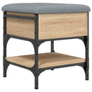 vidaXL sonoma tölgy színű szerelt fa cipőtároló pad 42 x 42 x 45 cm