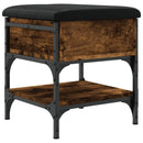 vidaXL füstös tölgy színű szerelt fa cipőtároló pad 42 x 42 x 45 cm