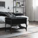 vidaXL fekete szerelt fa cipőtároló pad 62 x 42 x 45 cm