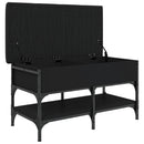 vidaXL fekete szerelt fa cipőtároló pad 82 x 42 x 45 cm