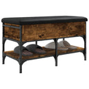 vidaXL füstös tölgy színű szerelt fa cipőtároló pad 82 x 42 x 45 cm