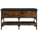 vidaXL füstös tölgy színű szerelt fa cipőtároló pad 82 x 42 x 45 cm