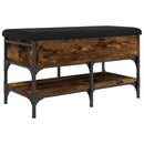 vidaXL füstös tölgy színű szerelt fa cipőtároló pad 82 x 42 x 45 cm