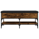 vidaXL füstös tölgy színű szerelt fa cipőtároló pad 102 x 42 x 45 cm