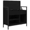 vidaXL fekete szerelt fa cipőtároló pad 65,5 x 32 x 57,5 cm