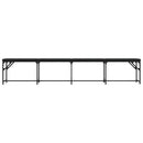 vidaXL fekete acél és műbőr étkezőpad 248 x 32 x 45 cm