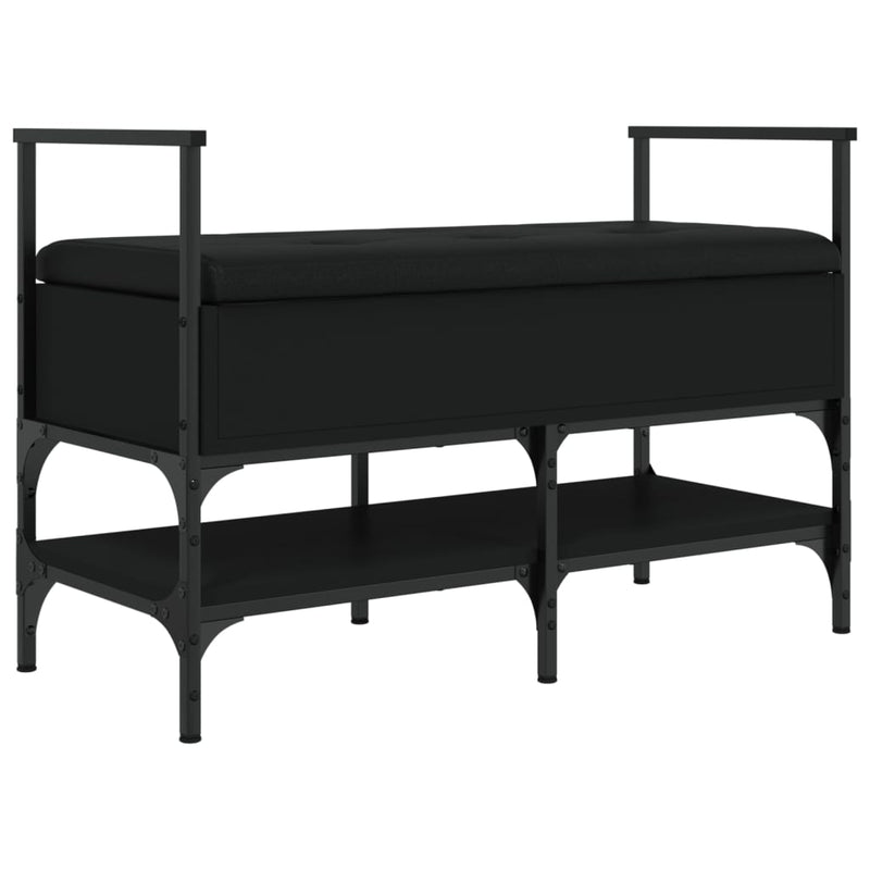 vidaXL fekete szerelt fa cipőtároló pad 85,5 x 42 x 57,5 cm