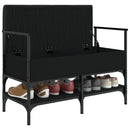 vidaXL fekete szerelt fa cipőtároló pad 85,5 x 42 x 57,5 cm