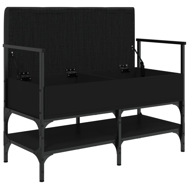 vidaXL fekete szerelt fa cipőtároló pad 85,5 x 42 x 57,5 cm