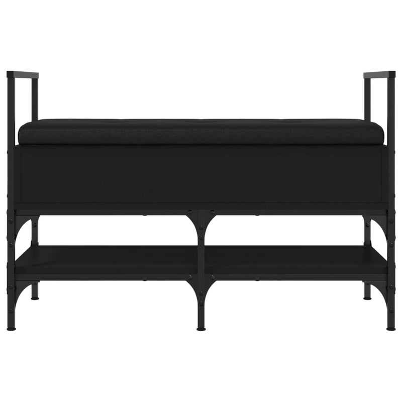 vidaXL fekete szerelt fa cipőtároló pad 85,5 x 42 x 57,5 cm