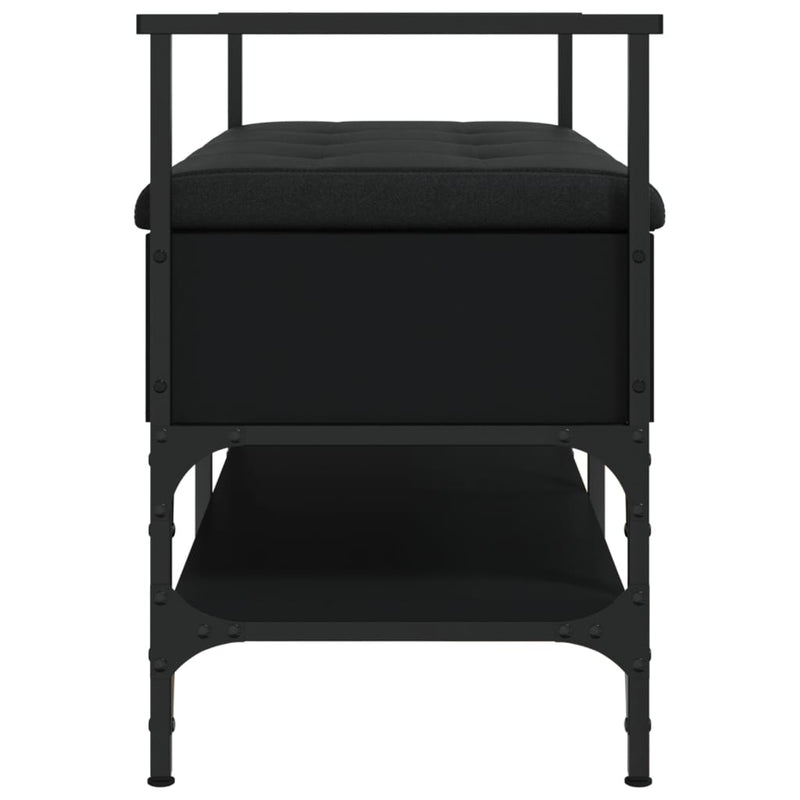 vidaXL fekete szerelt fa cipőtároló pad 85,5 x 42 x 57,5 cm
