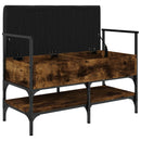 vidaXL füstös tölgy színű szerelt fa cipőtároló pad 85,5 x 42 x 57,5cm