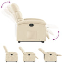 vidaXL krémszínű szövet felállást segítő dönthető fotel