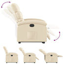 vidaXL elektromos felállást segítő krémszínű szövet dönthető fotel