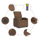 vidaXL barna szövet dönthető elektromos álló masszázsfotel