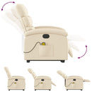 vidaXL krémszínű szövet dönthető elektromos álló masszázsfotel