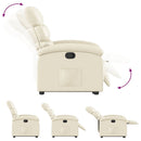 vidaXL krémszínű műbőr felállást segítő dönthető fotel
