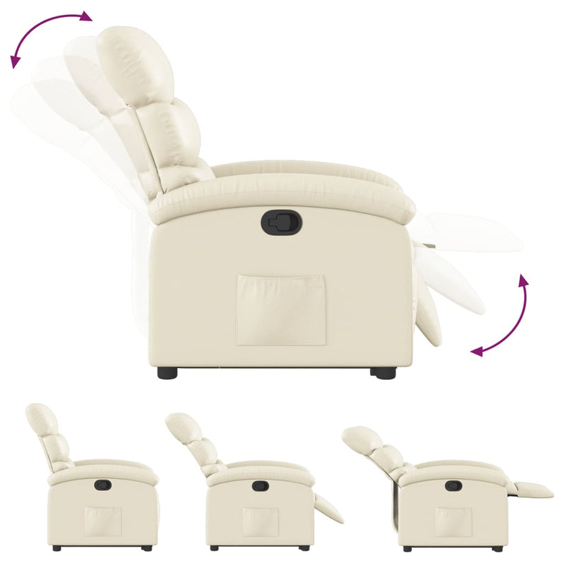 vidaXL krémszínű műbőr felállást segítő dönthető fotel