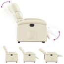 vidaXL elektromos krémszínű műbőr felállást segítő dönthető fotel