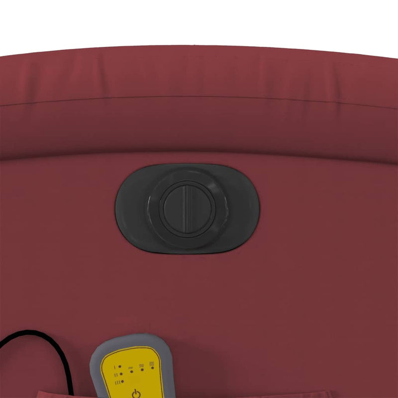 vidaXL elektromos bordó műbőr felállást segítő dönthető masszázsfotel