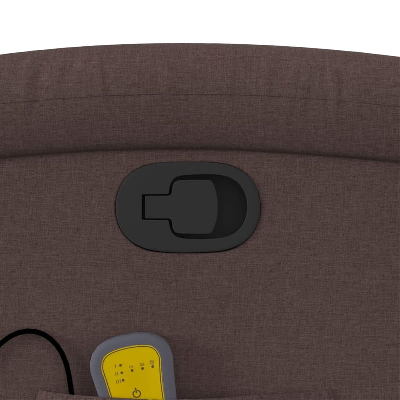 vidaXL sötétbarna szövet dönthető masszázs- és állófotel