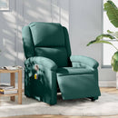 vidaXL sötétzöld szövet elektromos dönthető masszázsfotel
