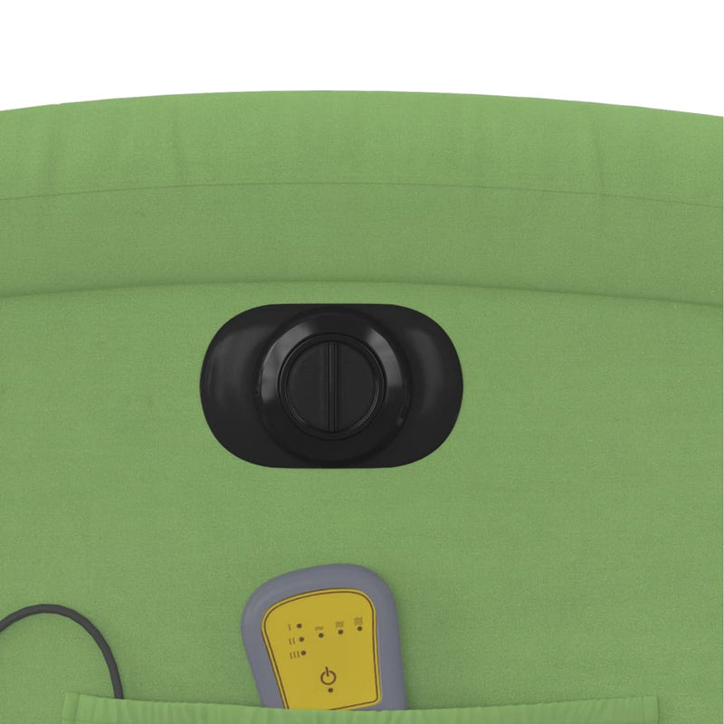 vidaXL világoszöld bársony elektromos dönthető masszázsfotel