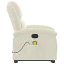 vidaXL krémszínű bársony felállást segítő dönthető masszázsfotel
