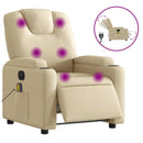 vidaXL krémszínű szövet dönthető elektromos masszázsfotel