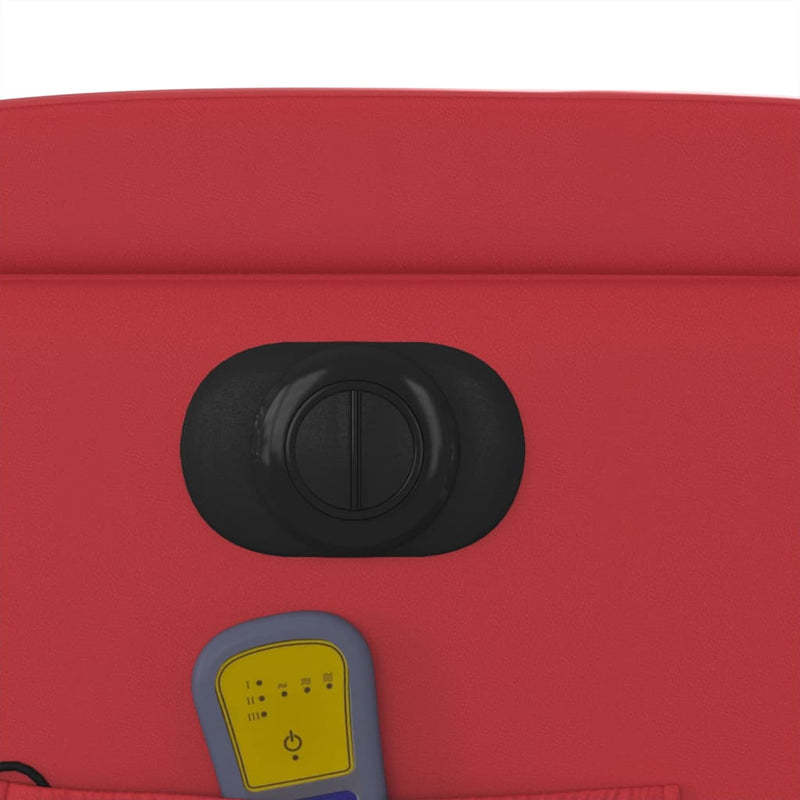 vidaXL bordó műbőr elektromos dönthető masszázsfotel