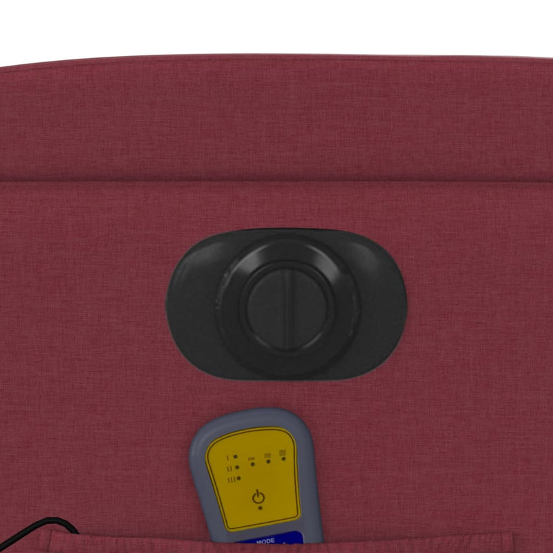 vidaXL bordó szövet elektromos dönthető masszázsfotel