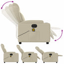 vidaXL krémszínű műbőr elektromos dönthető masszázsfotel