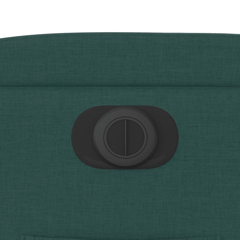 vidaXL sötétzöld szövet elektromos dönthető fotel