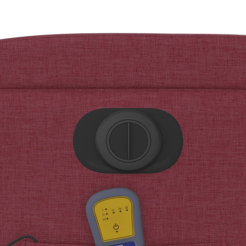 vidaXL bordó szövet elektromos dönthető masszázsfotel