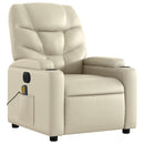vidaXL krémszínű műbőr elektromos dönthető masszázsfotel