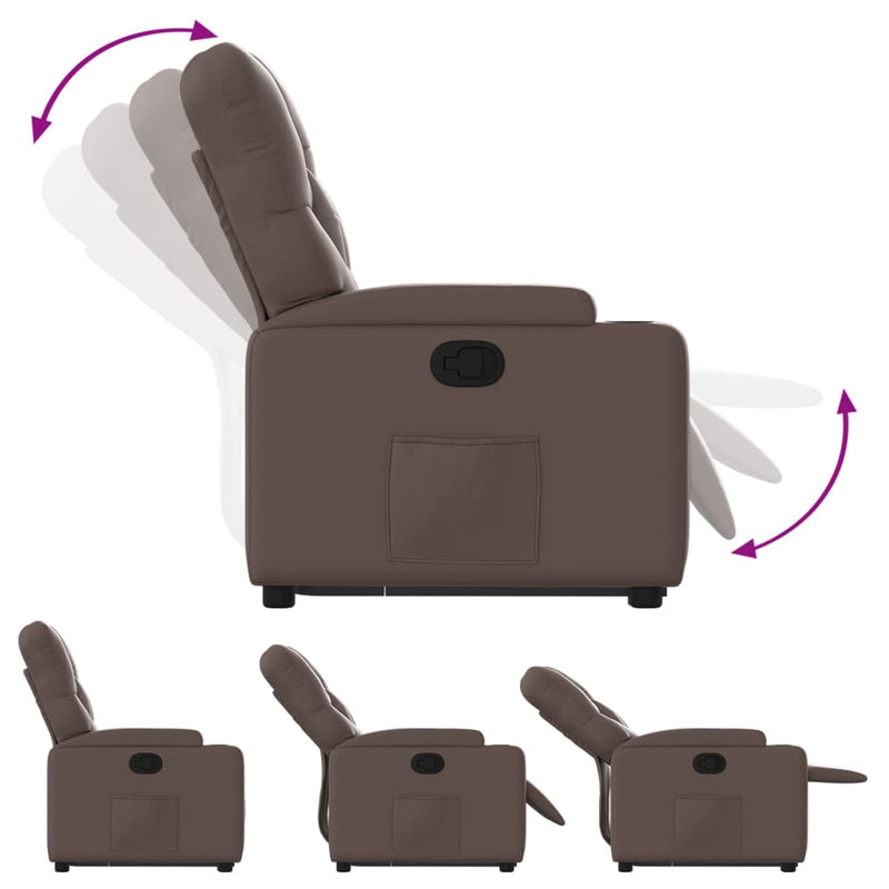 vidaXL barna műbőr felállást segítő dönthető fotel