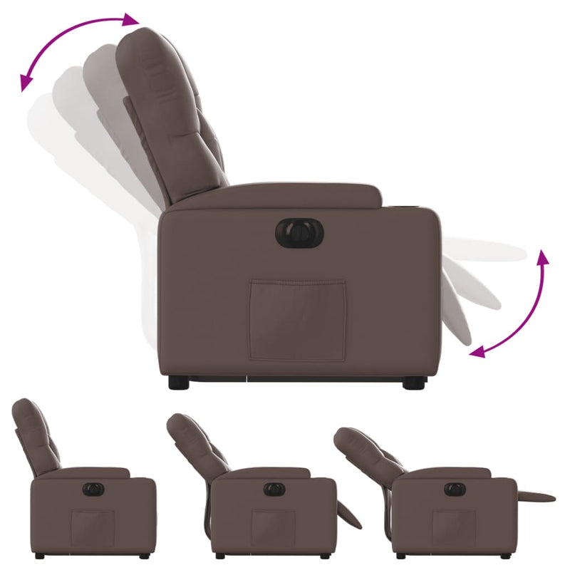 vidaXL elektromos barna műbőr felállást segítő dönthető fotel