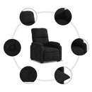 vidaXL fekete mikroszálas szövet felállást segítő dönthető fotel