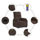 vidaXL barna mikroszálas szövet felállást segítő masszázsfotel