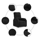 vidaXL fekete mikroszálas szövet elektromos álló dönthető fotel