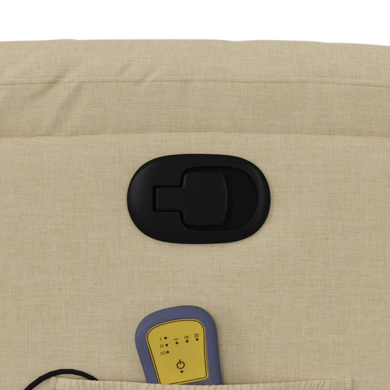 vidaXL krémszínű szövet felállást segítő dönthető masszázsfotel