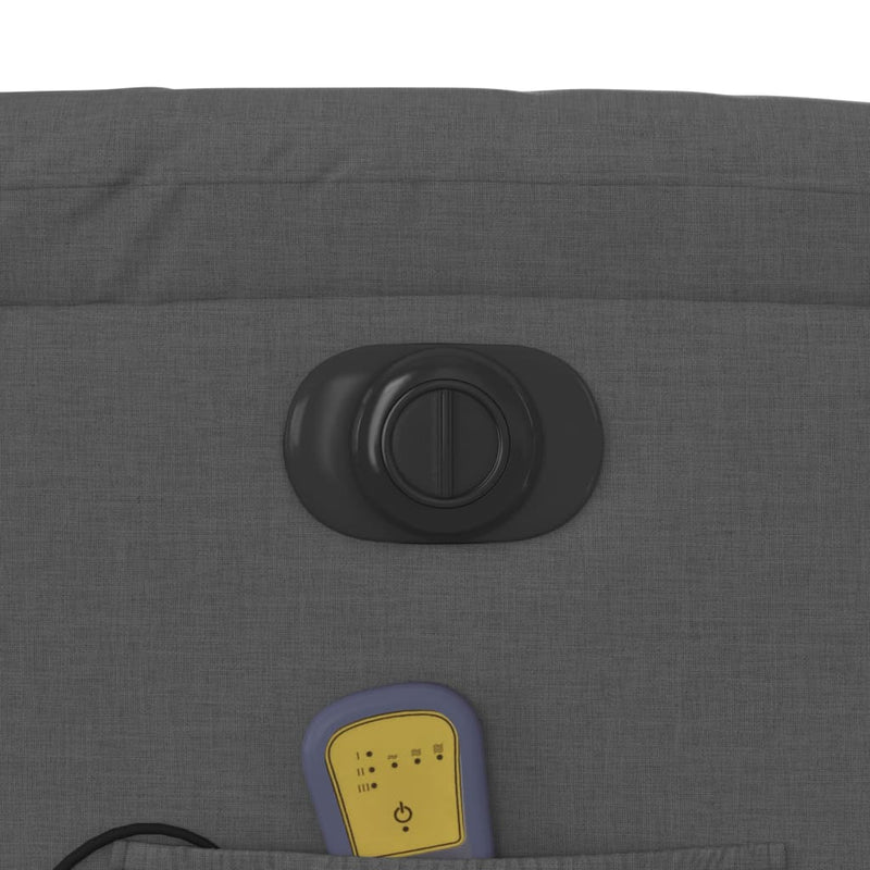 vidaXL sötétszürke szövet dönthető elektromos álló masszázsfotel