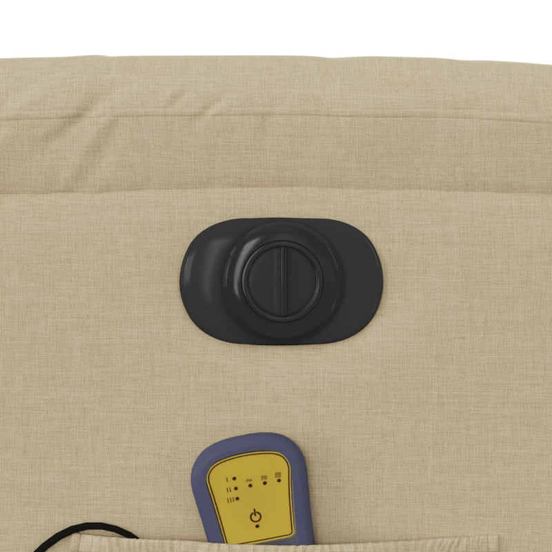 vidaXL krémszínű szövet dönthető elektromos álló masszázsfotel