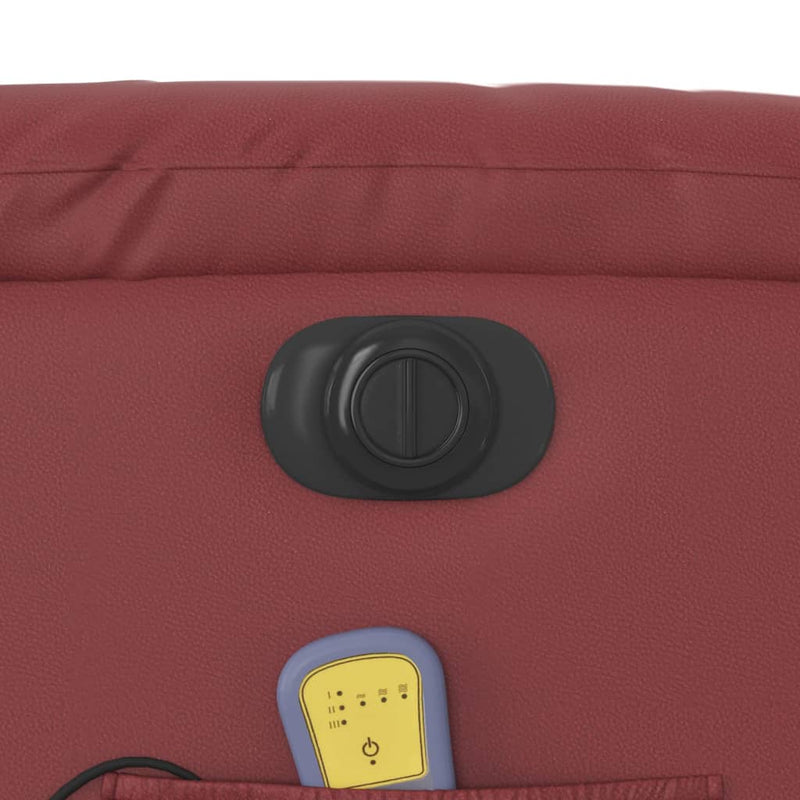 vidaXL bordó műbőr elektromos dönthető masszázsfotel